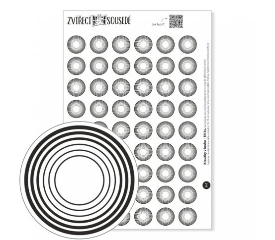 Samolepky na sklo proti ptákům 54ks - černé kruhy