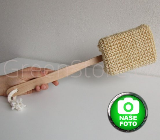 Sisálová masážní kostka s rukojetí k masážím a pro peeling