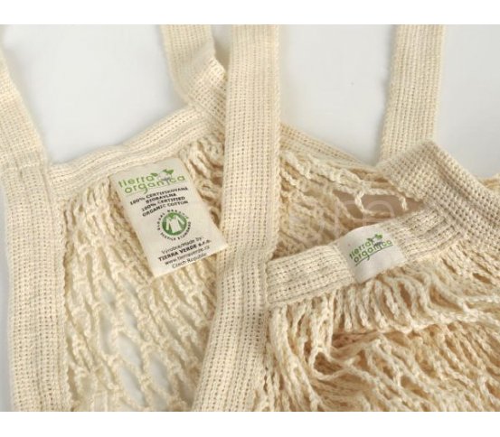 Síťovka z biobavlny s krátkým uchem 40x40cm Tierra Organica