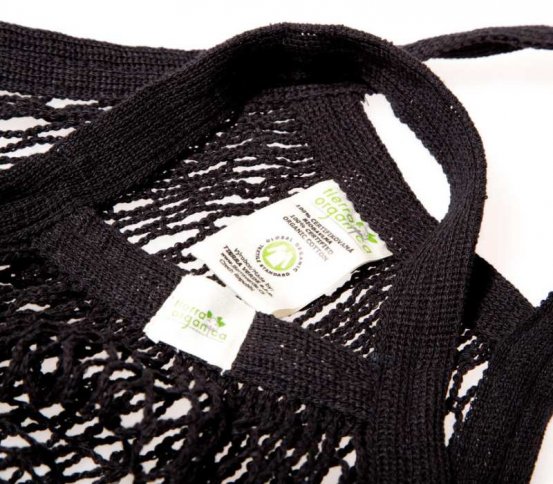 Síťovka z biobavlny s krátkým uchem 40x40cm - černá Tierra Organica