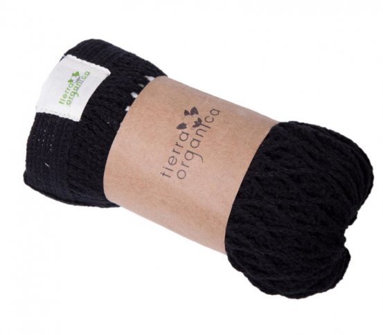 Síťovka z biobavlny s dlouhým uchem 40x40cm - černá Tierra Organica