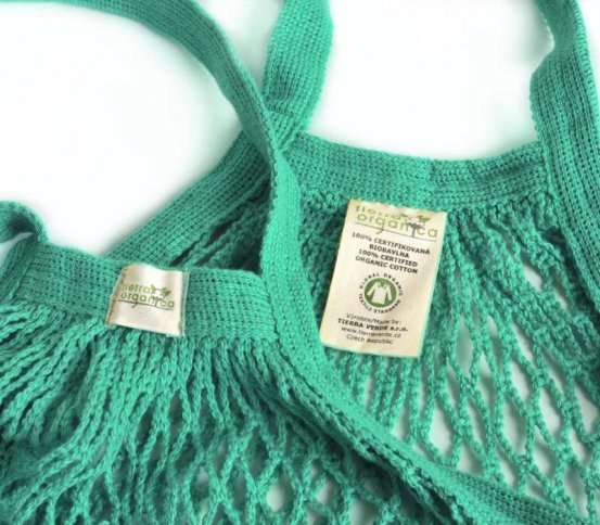 Síťovka z biobavlny s dlouhým uchem 40x40cm - malina Tierra Organica