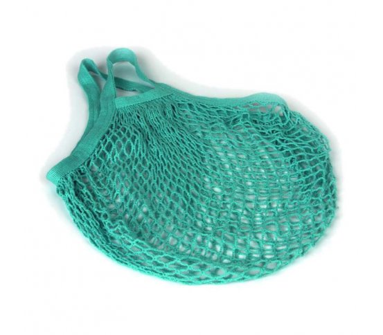 Síťovka z biobavlny s krátkým uchem 40x40cm - modrozelená Tierra Organica