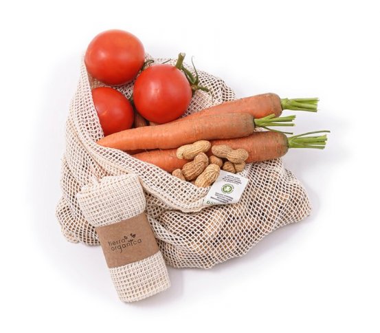 Síťový sáček z biobavlny na ovoce a zeleninu 38×30cm Tierra Organica