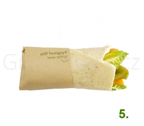 Skládací pečící kraft papír na wrap a tortilu Vegware