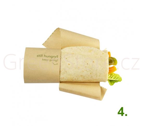 Skládací pečící kraft papír na wrap a tortilu Vegware