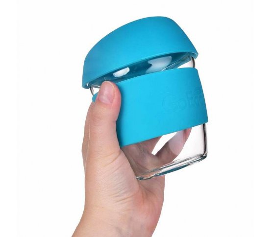 Skleněný hrníček na odnos kávy