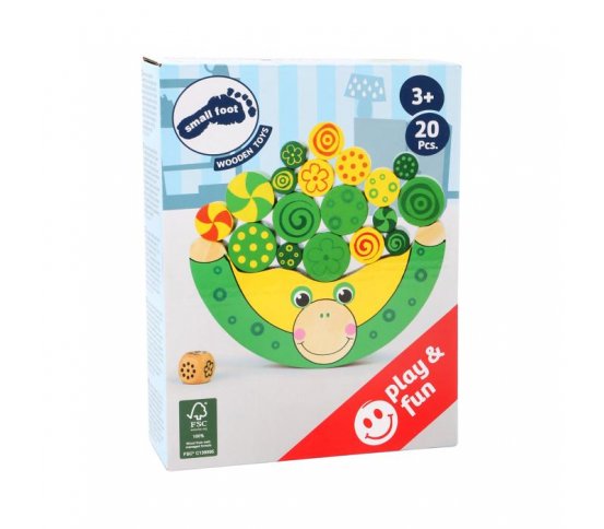 Small Foot Dřevěná motorická hra balancující žába