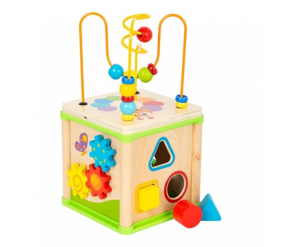 Small Foot Dřevěná motorická kostka louka