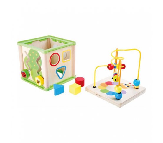 Small Foot Dřevěná motorická kostka louka