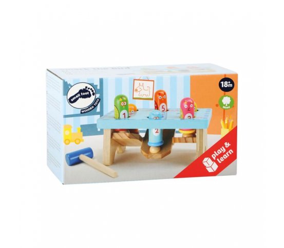 Small Foot Dřevěná hra zatloukej ptáka