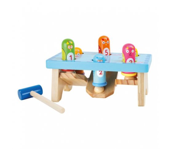 Small Foot Dřevěná hra zatloukej ptáka