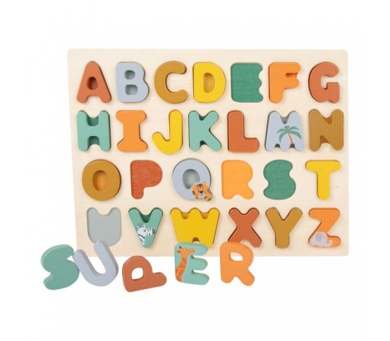 Small Foot Vkládací puzzle Safari abeceda