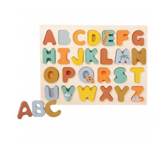 Small Foot Vkládací puzzle Safari abeceda