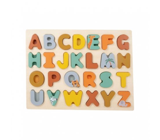 Small Foot Vkládací puzzle Safari abeceda