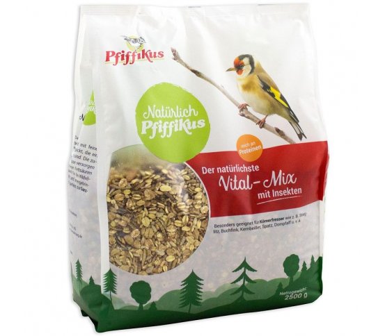 Směs krmení bez slupek Vital-Mix s hmyzem 2,5kg Pfiffikus