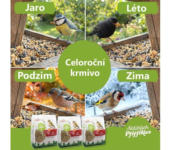 celoroční Směs krmení bez slupek Vital-Mix s hmyzem 1kg Pfiffikus