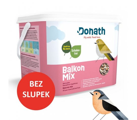 Směs pro ptáky na balkony a terasy bez slupek 5kg Donath 2
