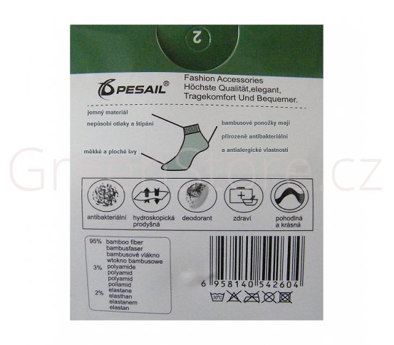 Pesail pánské kotníkové ponožky z bambusového vlákna, 6 párů