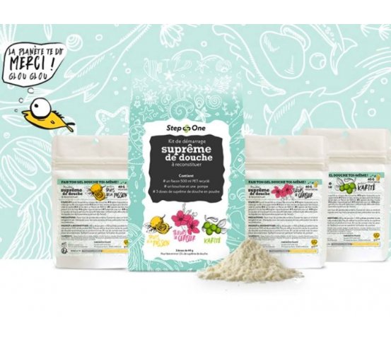 Sprchový gel a mýdlo v prášku Třešňový květ - pro přípravu 500ml gelu Step One zerowaste