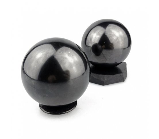 Šungitová koule leštěná 8cm proti záření elektromagnetic