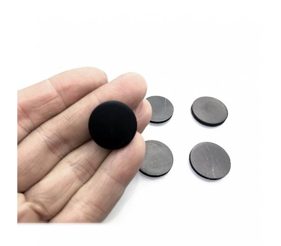 Šungitová ochranná destička kulatá 3cm k mobilu proti žáření