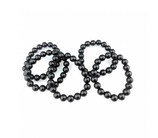 Šungitový náramek na ruku na gumičce - kuličky 10mm