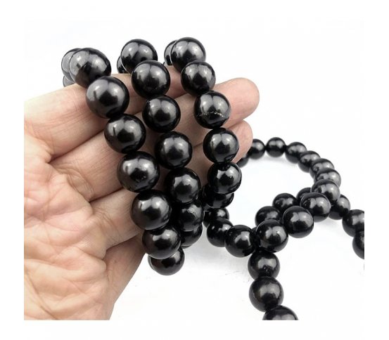 Šungitový náramek na gumičce - kuličky 10mm