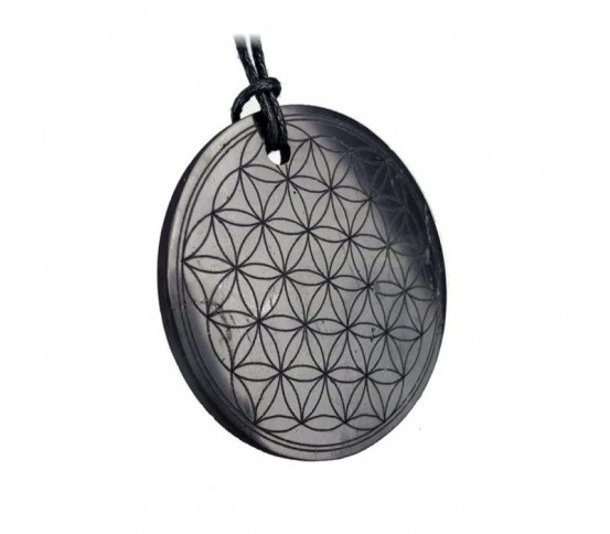 Šungitový přívěsek Květ života 4cm 2