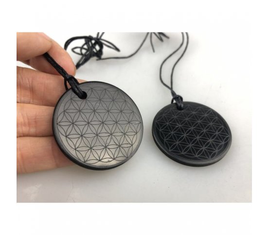 Šungitový přívěsek Květ života 4cm 3