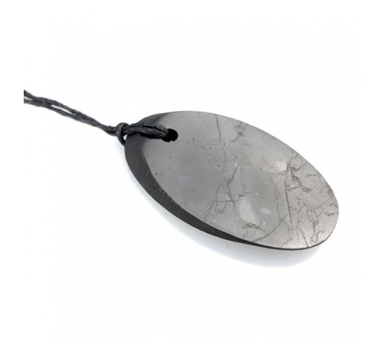 černý oválný šungitový náhrdelník greenstore