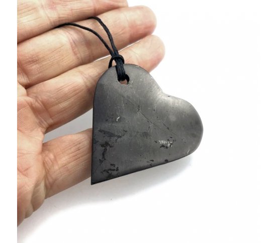 Šungitový přívěsek srdce 4,3 x 3,9cm