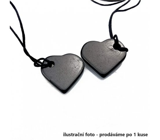 Šungitový přívěsek srdce 3 x 2,5cm