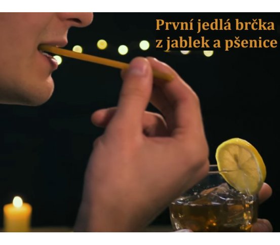 Jedlá brčka z jablek a pšenice 5mm x 20cm (50ks) SUPERHALM