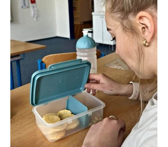 Svačinový box Zdravá sváča Scandi - šedomodrý R B Mědílek 4