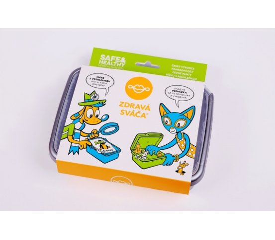 Svačinový box Zdravá sváča - šedý R