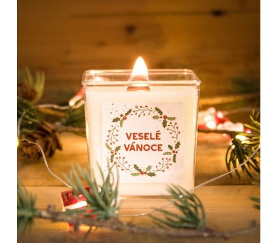 Vánoční svíčka ze sojového vosku 80ml - vanilka Aromka