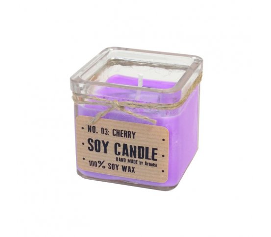 Svíčka ze sojového vosku kostka 160ml - levandule Aromka