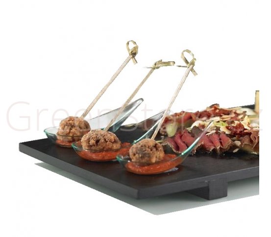 Extra velký tác z bambusu černý pro gastro a deko účely