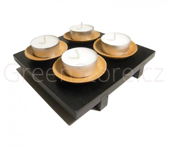 Přírodní tác z bambusu 15x15x2,5cm černý