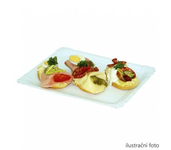 Tácek papírový bílý č.4 20x13cm (100ks) Hit office