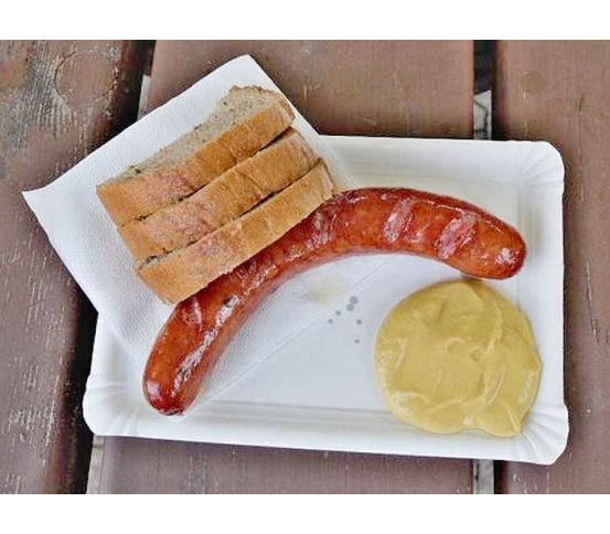 Papírový tácek na párek, klobásu, jídlo pro gastro