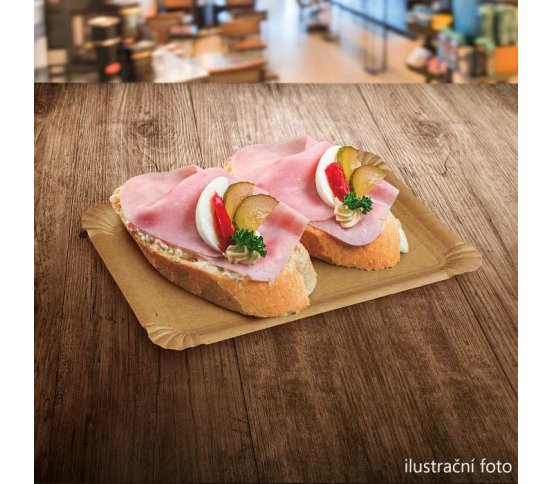 Tácek papírový Kraft 23x16cm (100ks) Hit office