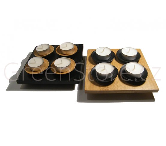 Přírodní bambusové tácy 15x15x2,5cm