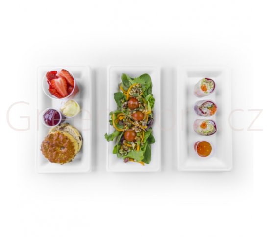 Obdélníkový talíř 25x12cm z cukrové třtiny (500ks)