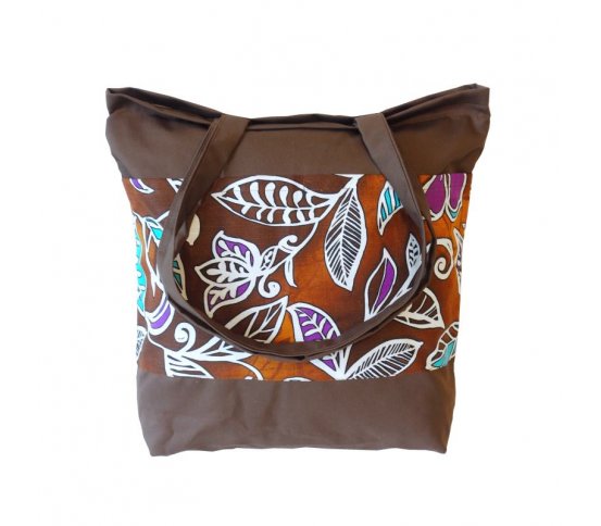 Taška přes rameno s vnější kapsou a zipem - hnědá Český západ