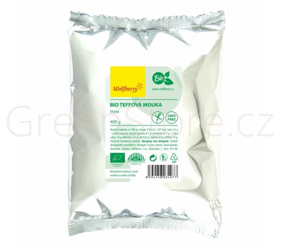 Teffová mouka tmavá BIO 400g Wolfberry