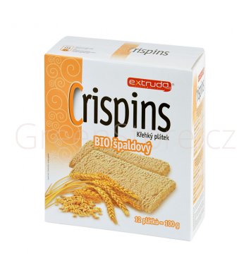Chlebíček vícezrnný špaldový Crispins 100g BIO EXTRUDO
