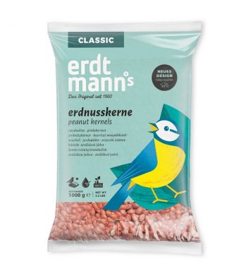 Arašídy celé loupané pro ptáky 1kg Erdtmann's