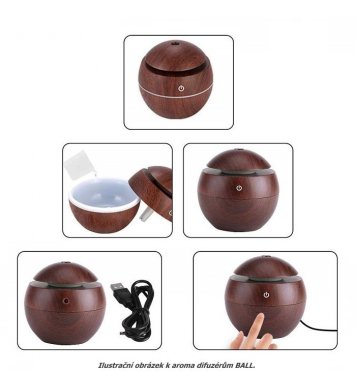 Aroma difuzér Ball světlé dřevo 130ml Sixtol 6